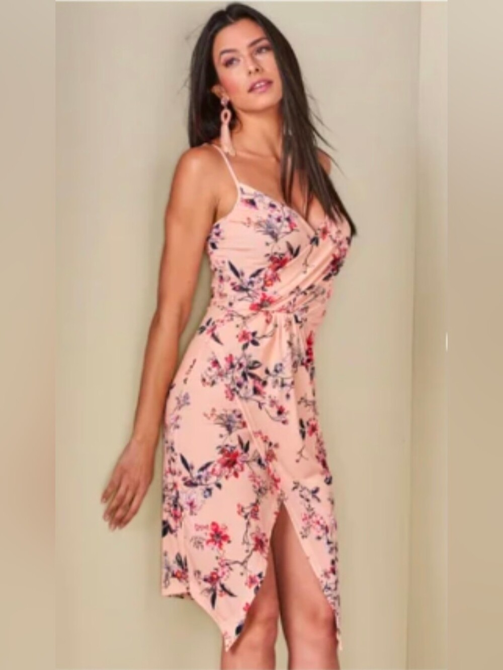 Floral Pink Wrap Dress by Venus Medium